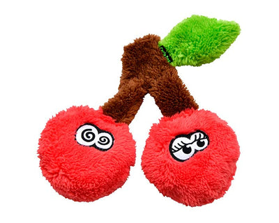 Cycle Dog Duraplush Small Cherries: Sqeakerless Eco-Friendly and Durable Toy for Dogs | Perfect for Fetch and Tug-of-War Play | Made in USA