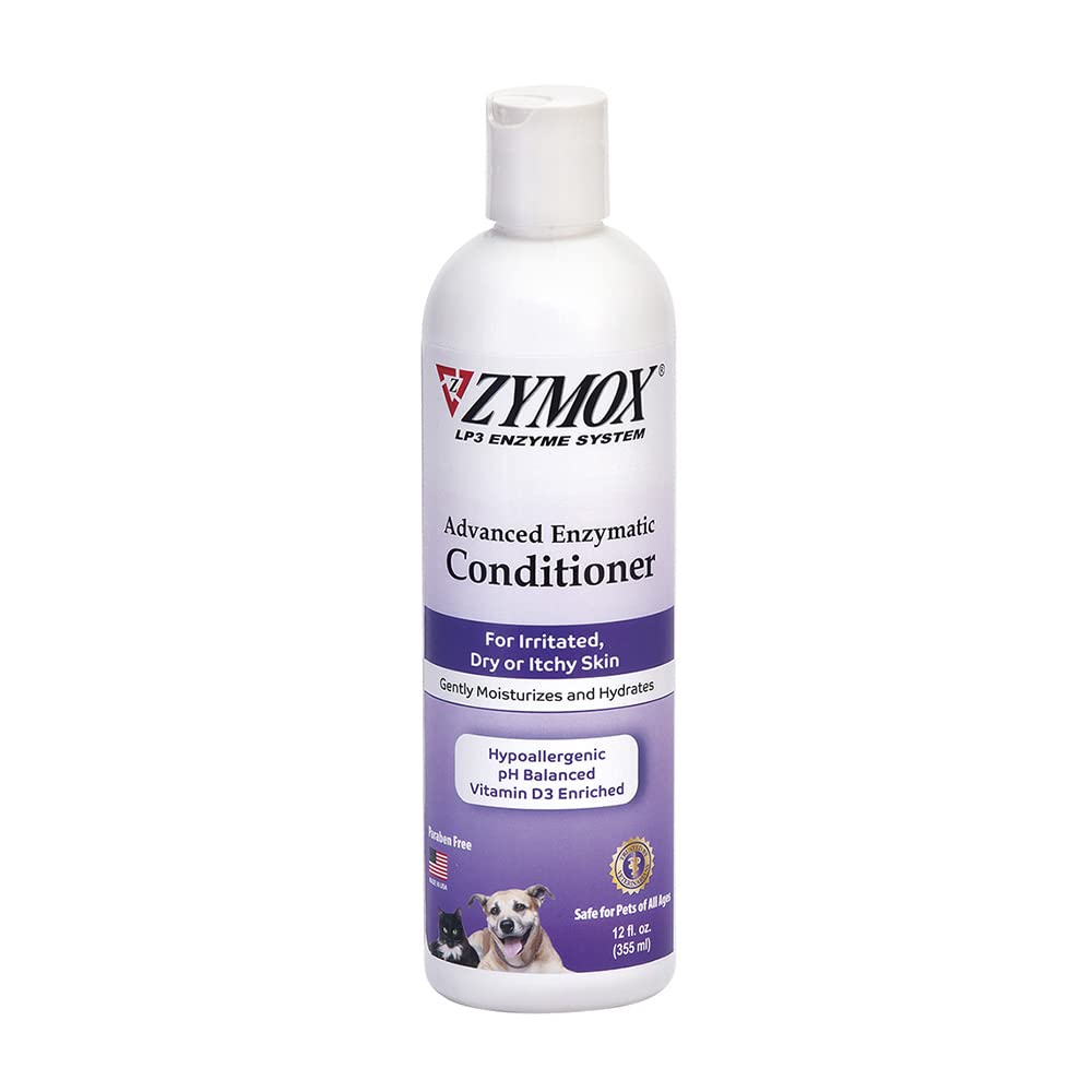 ZYMOX Advanced Enzymatic Leave-On Conditioner, 12oz. - for Pets & Animals of All Ages: Conditions, Detangles, Soothes, & Moisturizers Skin & Coat