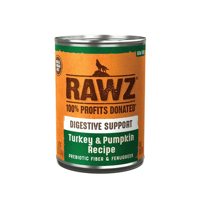 Rawz Natural Pet Food, Digestive Support Canned Dog Food, 12.5 Ounce (Turkey/Pumpkin) Case of 12 Cans