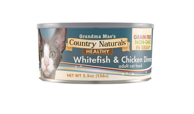 Grandma Mae'S 79700147 5.5 Oz Grain Free Non-Gmo Cat Food In Gravy White Fish & Chicken (24 Pack), One Size