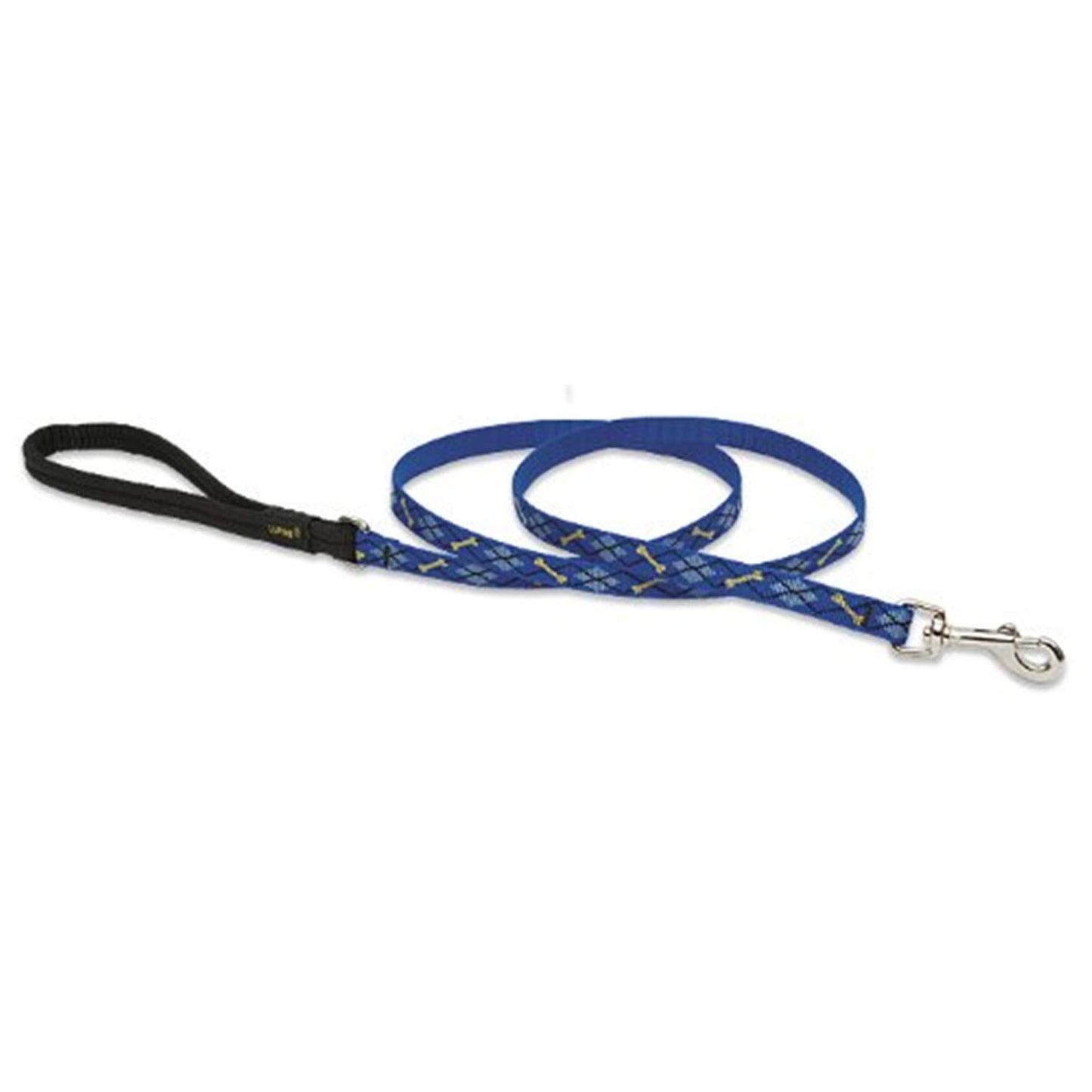 LupinePet Originals 1/2" Dapper Dog 6-foot Padded Handle Leash for Small Pets