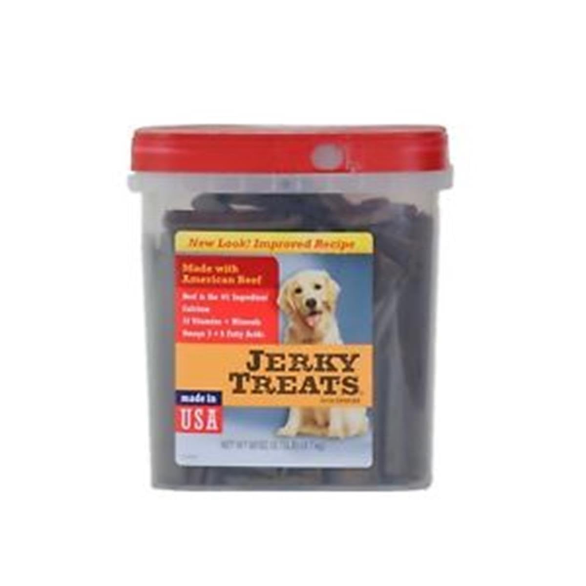 Wholesomes Bruno's Jerky Strips Grain Free Dog Treats, 25 oz, red