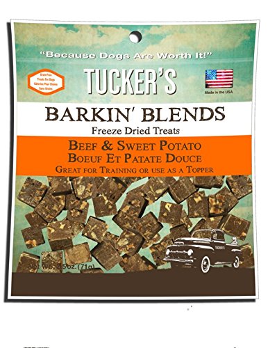 Tuckers Barkin Blends Beef Liver and Sweet Potato Freeze Dried Treats 2.5 Ounces, Pack of 3