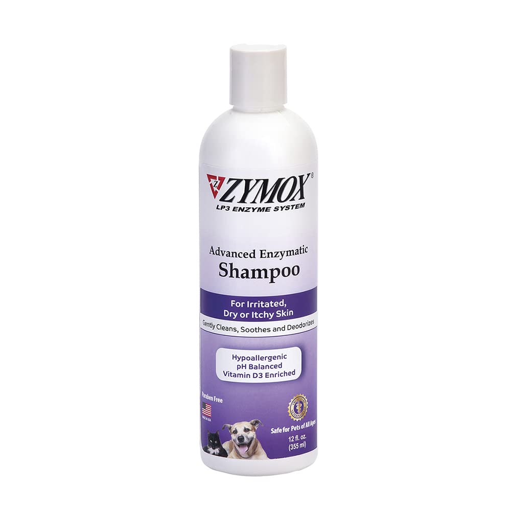 ZYMOX Advanced Enzymatic Shampoo, 12 oz - for Pets & Animals of All Ages: Cleans, Refreshes, Hydrates & Nourishes Dry Skin & Coat