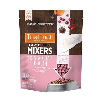 Instinct Frozen Raw Boost Mixers Grain Free Skin & Coat Health Grain Free All Natural Dog Food Topper, 1.25 lbs.