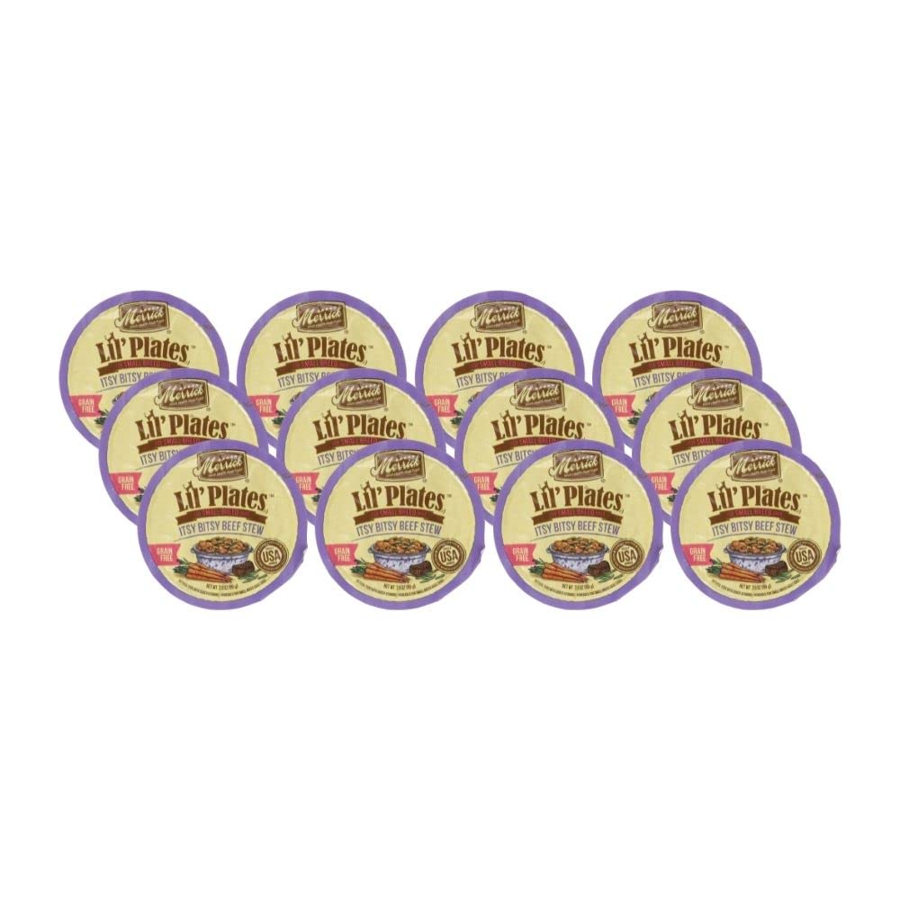 merrick Lil's Plates 3.5-Oz Grain Free Wet Food for Small Breed Dogs12 Cans - Itsy Bitsy Beef Stew