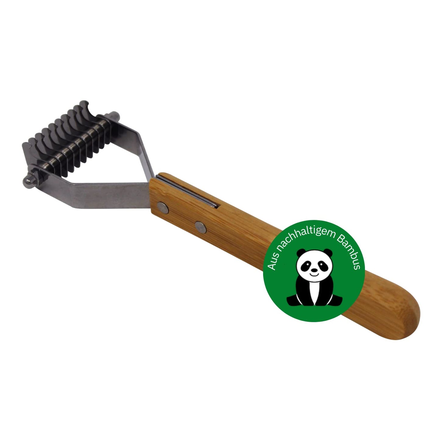 Bamboo Groom Dematting Comb with 10 Stainless Steel Teeth