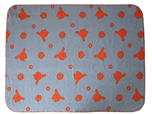 HuggleHounds HuggleFleece Durable Heavy Weight Fleece Blanket, Gray/Orange, 30 x 40