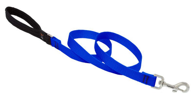 Dog Leash by Lupine in 3/4" Wide Blue 6-Foot Long with Padded Handle