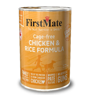 FirstMate, Cage-Free Chicken and Rice Grain-Friendly Dog Food with No Corn, Wheat, Soy, Gluten, Peas or Potato, 12.2 Ounce