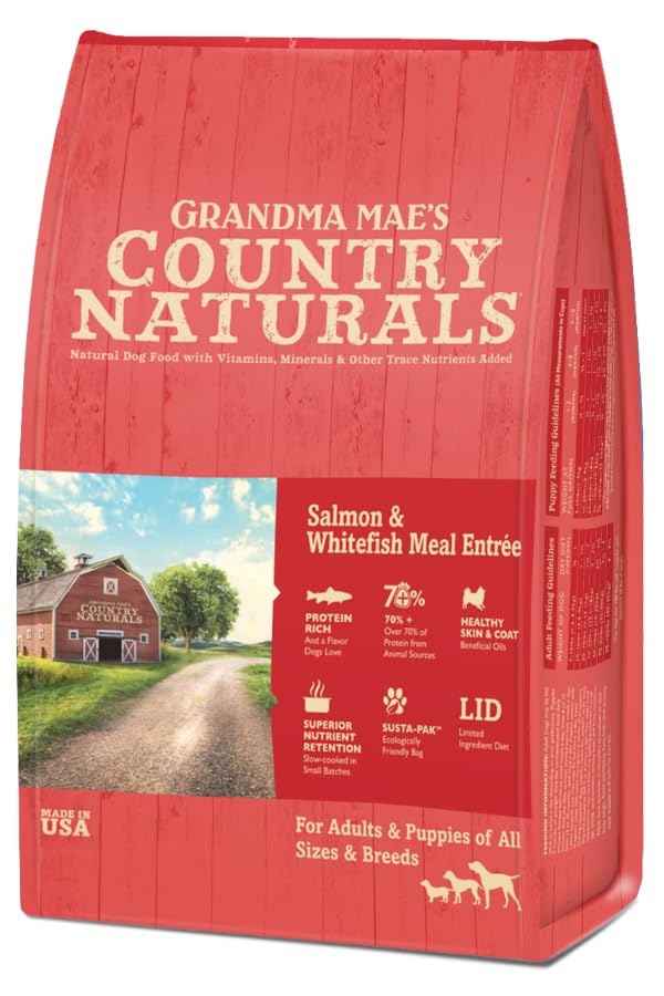 Grandma Mae's Country Naturals Grain Inclusive Dry Dog Food 24 LB Salmon & Whitefish