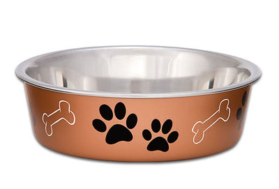 Loving Pets - Bella Bowls - Dog Food Water Bowl No Tip Stainless Steel Pet Bowl No Skid Spill Proof (Medium, Copper)