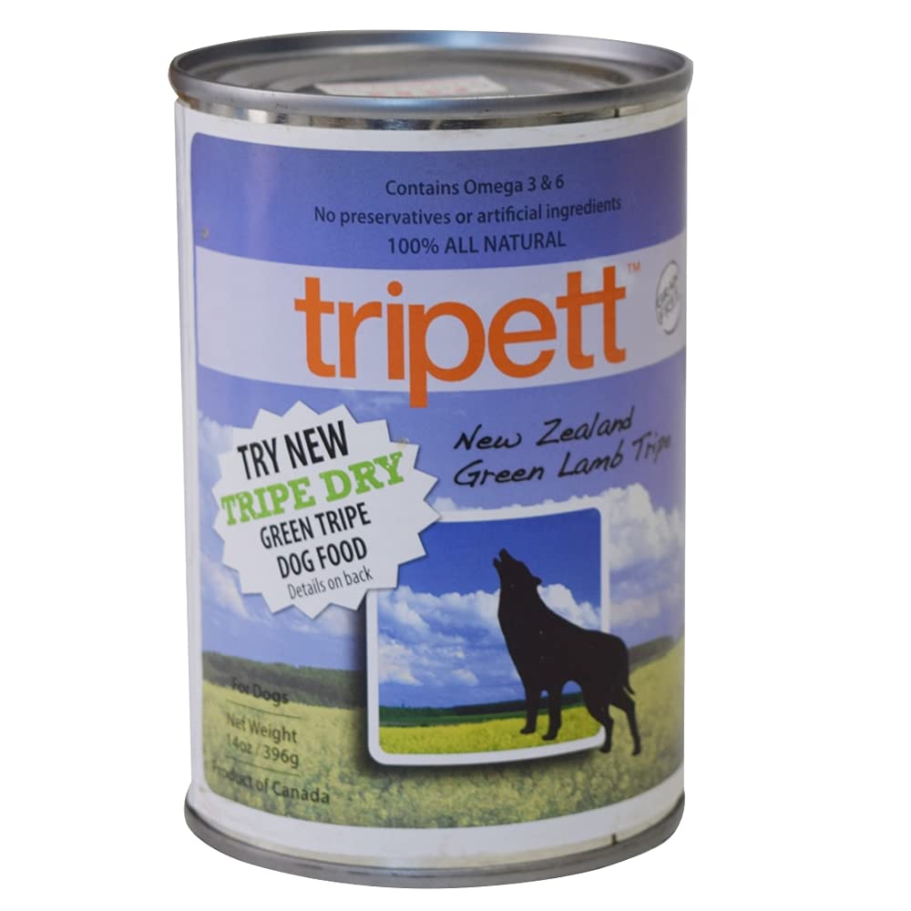 Tripett New Zealand Green Lamb Tripe Dog Food, 13 oz cans, Pack of 12