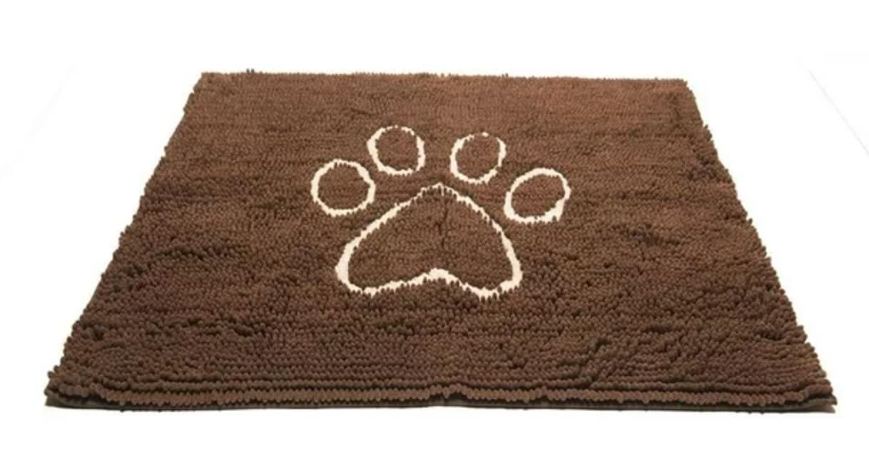 Dog Gone Smart Dirty Dog Microfiber Paw Doormat - Muddy Mats For Dogs - Super Absorbent Dog Mat Keeps Paws & Floors Clean - Machine Washable Pet Door Rugs with Non-Slip Backing | Large Silver Grey