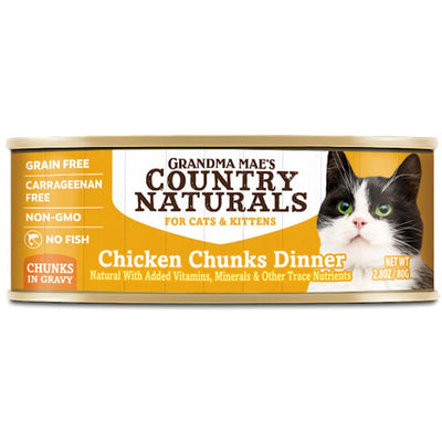 Country Naturals Grandma Mae's Chicken Chunks Dinner Case of 24-2.8 Oz Cans (856235007303)