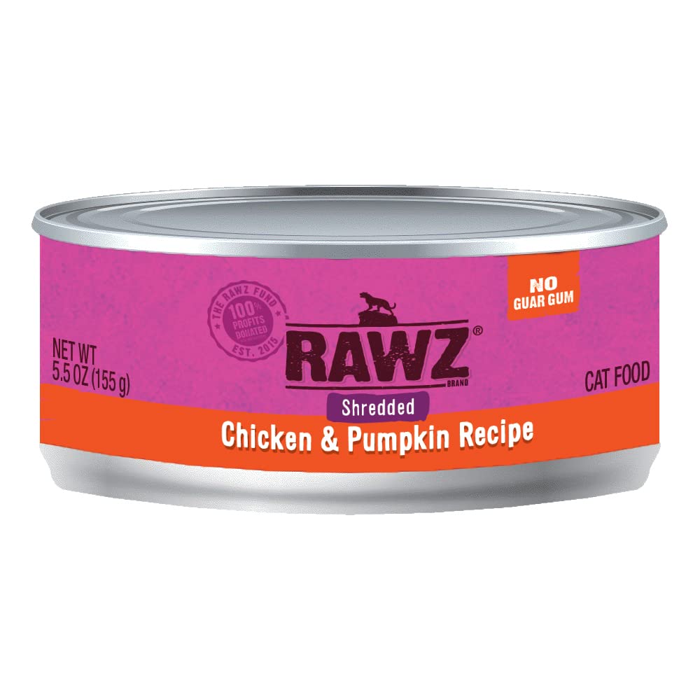 Rawz, Shredded Chicken & Pumpkin Recipe Adult Canned Cat Food, 5.5 oz