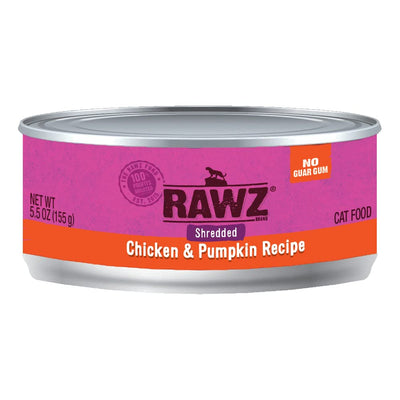 Rawz, Shredded Chicken & Pumpkin Recipe Adult Canned Cat Food, 5.5 oz