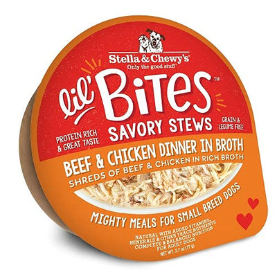 Stella & Chewy, Dog Lil' Bites Stew Beef & Chicken Cup, 2.7 Ounce