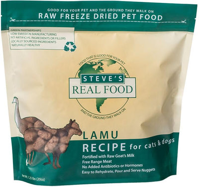 Steve's Real Food Freeze-Dried Raw Nuggets 1.25# (Lamb Emu)