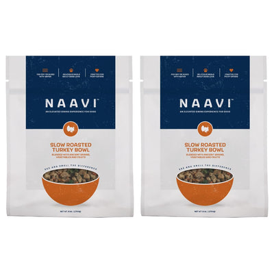 Naavi Slow Roasted Turkey Bowl with Ancient Grains, Vegetables & Fruits, Formulated to Support Gut & Immune Health in Adult Dogs - 6oz (2pack)