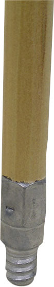 Wood Broom Handle W/Metal Threads