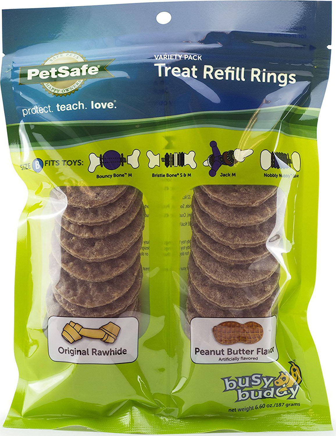 Busy Buddy Natural Rawhide Rings
