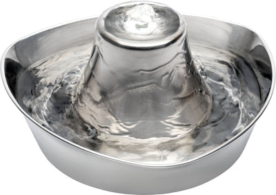 PetSafe Seaside Pet Water Fountain (60 oz/1.8L Water Capacity) Stainless Steel Cat Water Fountain, Helps Prevent Pet Acne, Scratch and Rust-Resistant Material