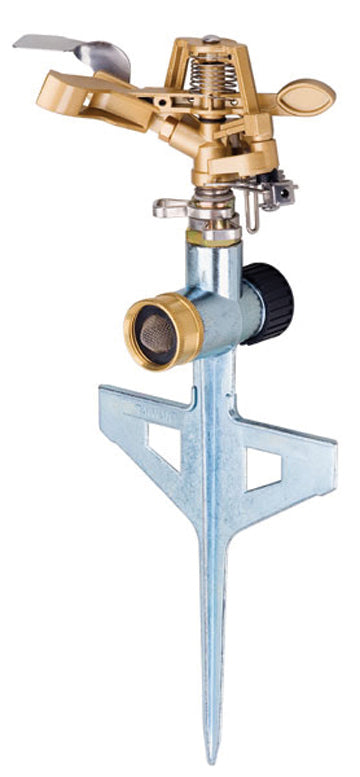 Metal Pulsating Sprinkler W/Step Spike