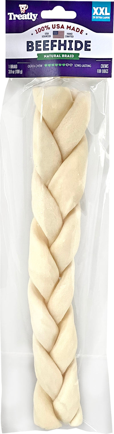 Treatly 100% Usa Beefhide Braids W/Header Card