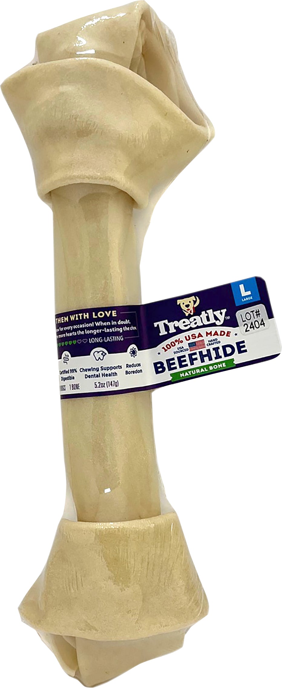 Treatly 100% Usa Beefhide Bone Banded