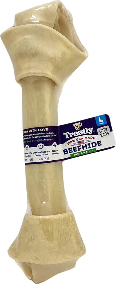Treatly 100% Usa Beefhide Bone Banded