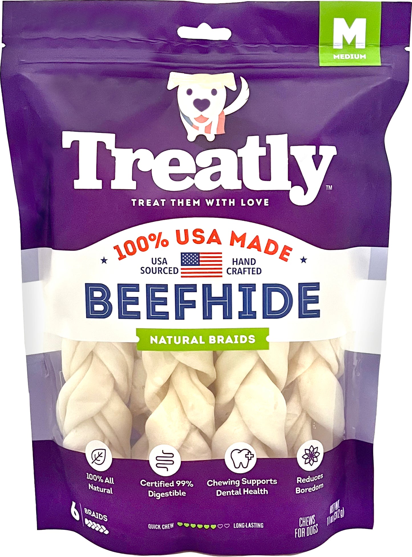 Treatly 100% Usa Beefhide Braids