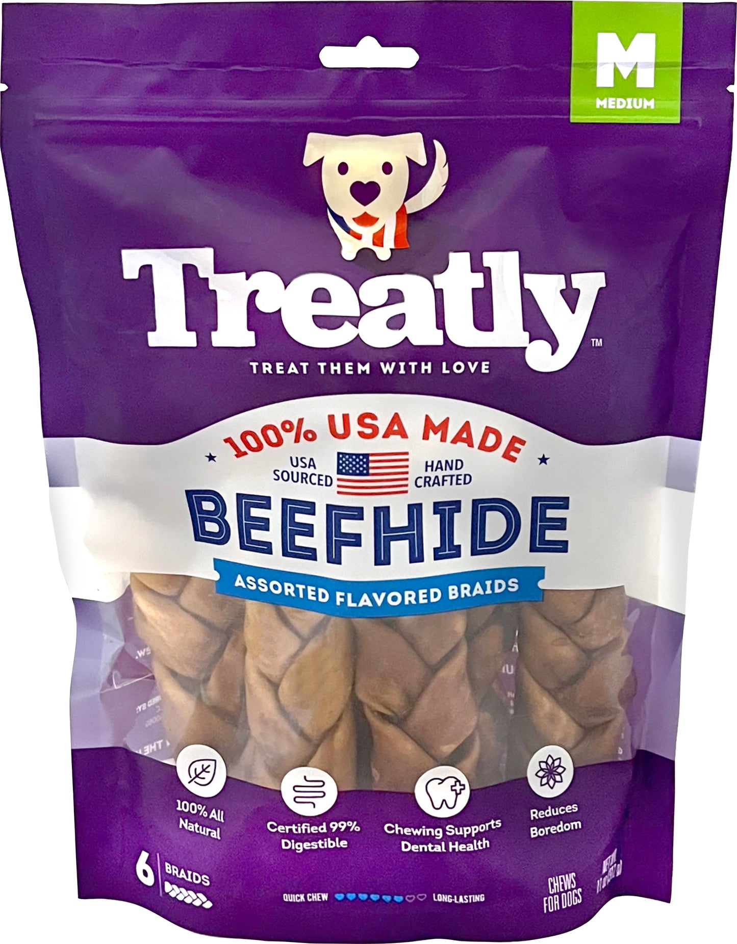 Treatly 100% Usa Beefhide Braids