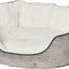 Quiet Time Tulip Pet Bed Fur in taupe medium size, front view, open.