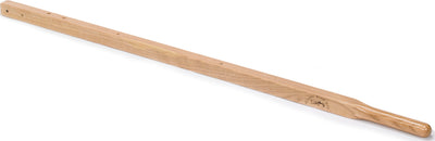 A light brown wooden wheelbarrow handle with "Scenic Road" branding, shown in a close-up side view.