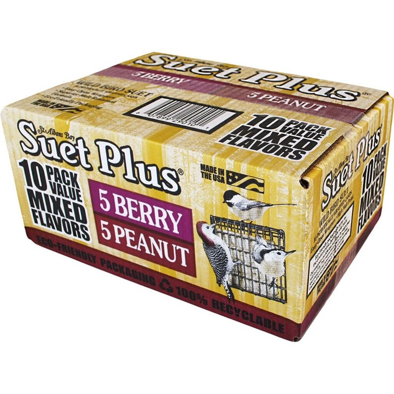 Wildlife 313886 No.7.3 Suet Plus Extra Value 10 Pack Mixed Flavor Mp1 Berry & Peanut Suet Wild Bird Food Pack of 10