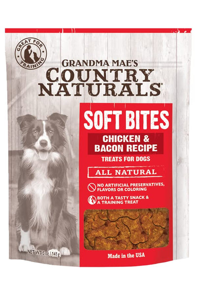 Grandma Mae's Country Naturals Chicken and Bacon Dog Treats and Snacks |All Natural | Made in The USA | 5 oz.