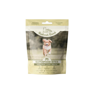 BADLANDS RANCH - Superfood Bite, Freeze-Dried Raw Dog Treats - Protein Rich, Train & Reward, Traceable Single Ingredient by Katherine Heigl (Beef Liver)