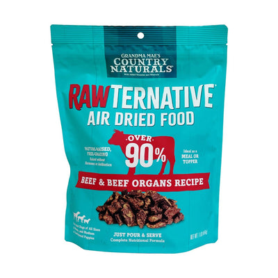 Grandma Mae's Country Naturals RawTernative Air Dried Dog Food. (1LB Beef & Beef Organs)