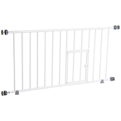 Carlson Pet Products MINI Expandable Extra Wide Pet Gate with Small Pet Door (916006), White, 18-31 inches