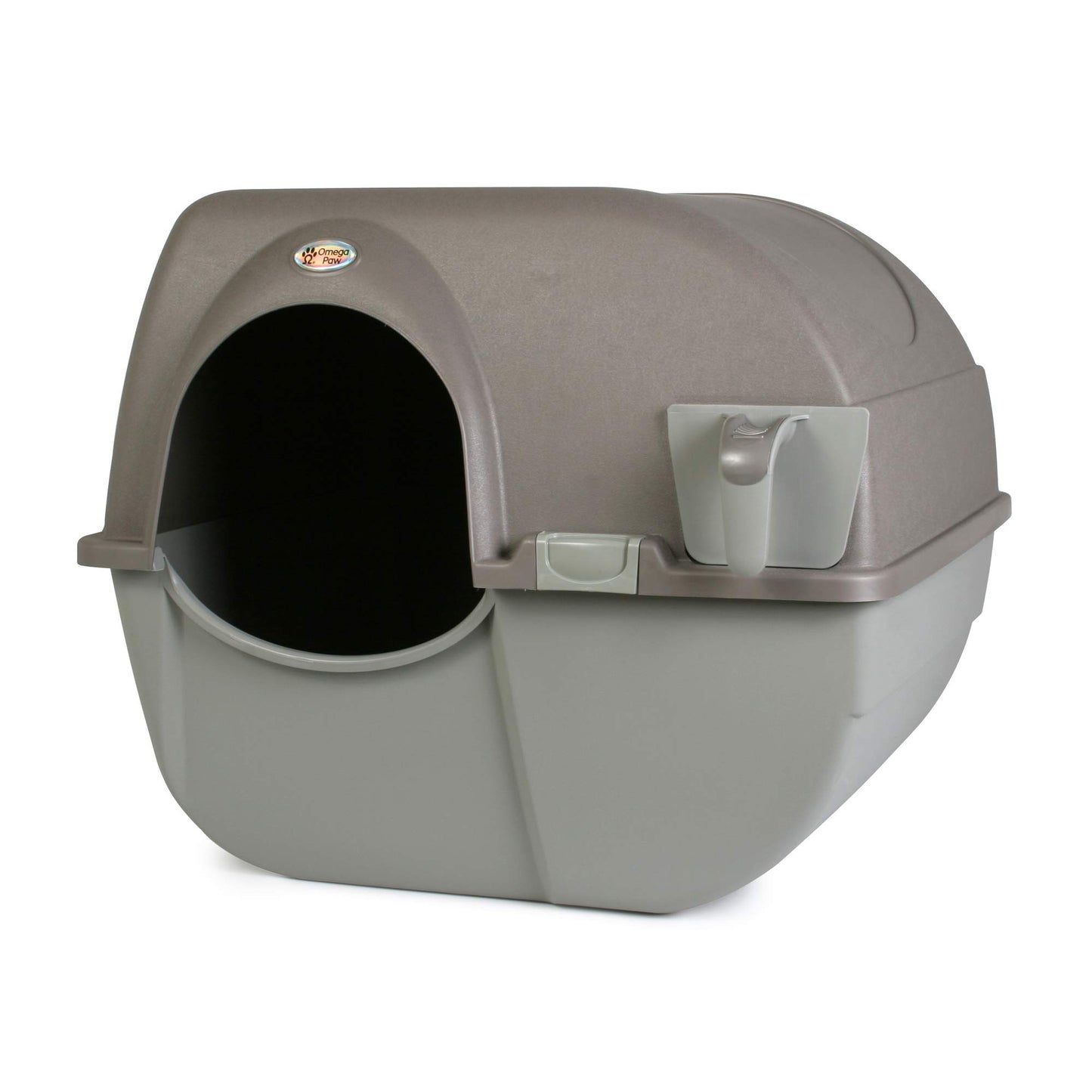 Omega Paw Roll 'N Clean Self Cleaning Covered Cat Kitten Litter Box & Lid, Large