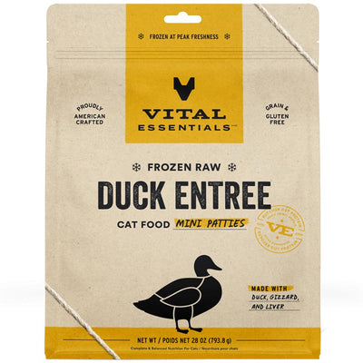 Vital Essentials Duck EntrÃ©e Mini Patties Frozen Raw Cat Food