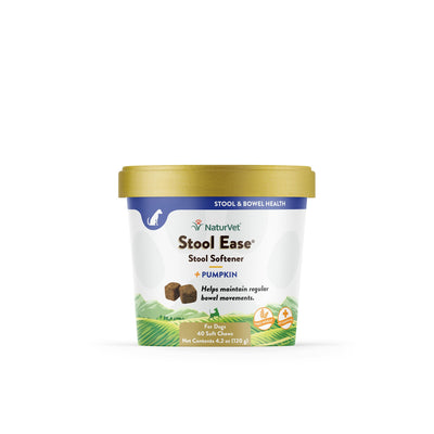 NaturVet - Stool Ease for Dogs - 40 Soft Chews - Helps Maintain Regular Bowel Movements - Enhanced with Sugar Beet Pulp, Flaxseed & Psyllium Husk - 40 Day Supply