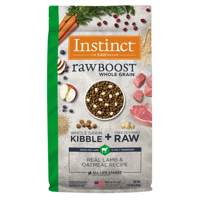 Instinct Raw Boost Whole Grain Real Lamb & Oatmeal Recipe Natural Dry Dog Food, 4.5 lb. Bag