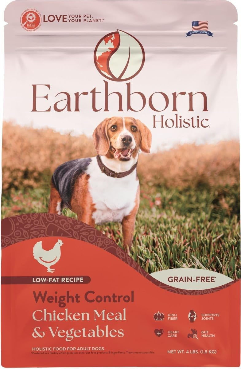 Earthborn Holistic Weight Control Chicken Meal & Vegetables Grain Free Dog Food (4 Pounds)