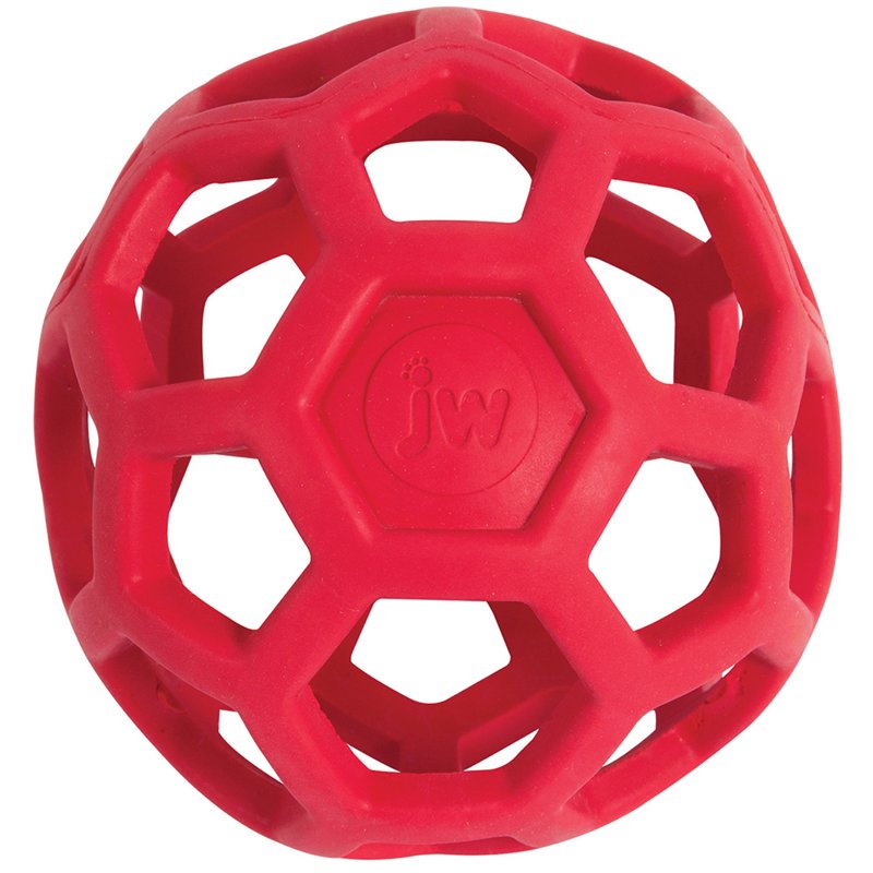 JW Pet Hol-ee Roller Dog Toy Puzzle Ball, Natural Rubber, Small (3 Inch Diameter), Colors May Vary