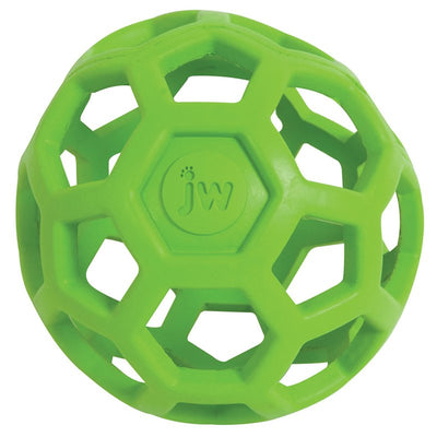 JW Pet Hol-ee Roller Dog Toy Puzzle Ball, Natural Rubber, Medium (4.5 Inch Diameter), Colors May Vary