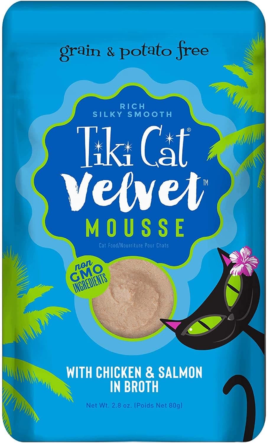 Tiki Cat - Velvet Mousse Cat Food Chicken & Wild Salmon - 2.8 Ounce.