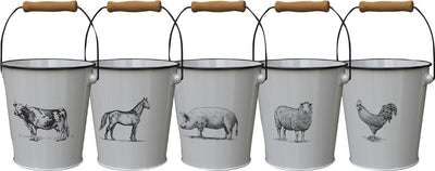 Milkhouse Farm Animals Bucket Planter (Pack Of 10)