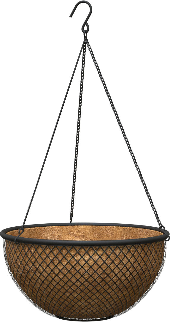 Tube & Mesh Hanging Basket W/Coco Liner